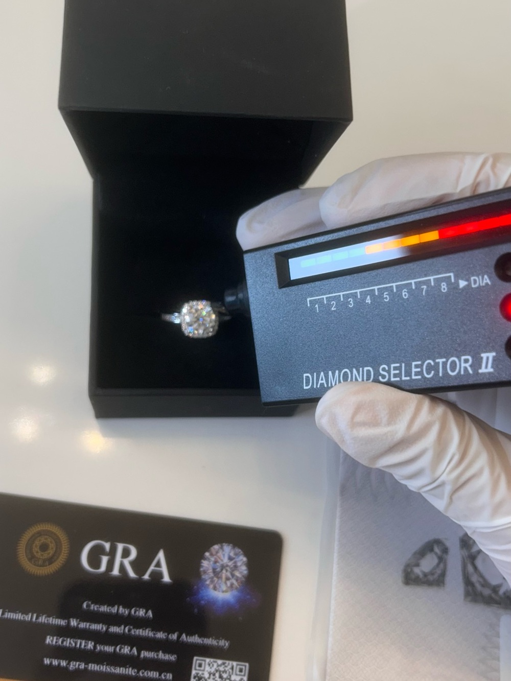 GRA Certified VVS1 2 ct. Moissanite engagement ring